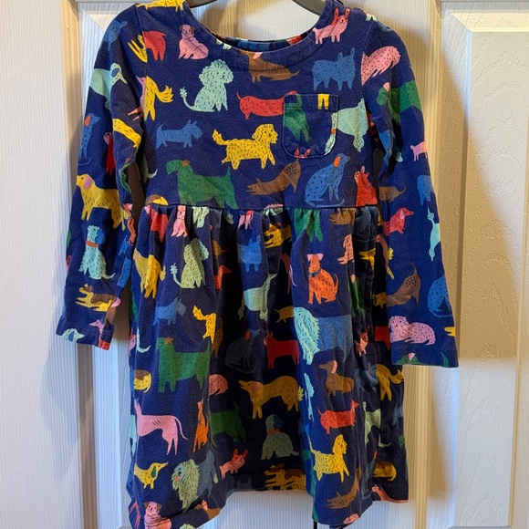 Mini Boden Other - Mini Boden dog print long sleeve jersey dress size 3-4Y